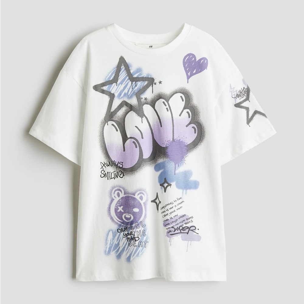 Kids H&M love Graffiti t shirt size 14Y new with tags and in poly bag.